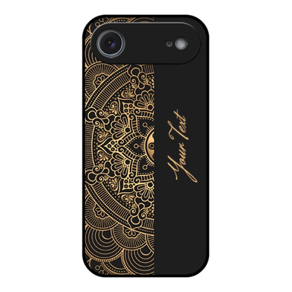 Apple iPhone 17 Air Custom Glass Phone Case - Mandala Art With Custom Text Design Apple iPhone 17 Air Custom Glass Phone Case - Mandala Art With Custom Text Design