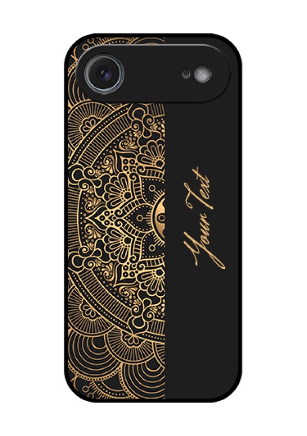 Apple iPhone 17 Air Custom Glass Phone Case - Mandala Art With Custom Text Design