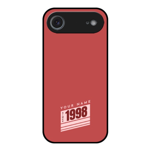 Apple iPhone 17 Air Custom Glass Phone Case - Red Custom Year Of Birth Design Apple iPhone 17 Air Custom Glass Phone Case - Red Custom Year Of Birth Design