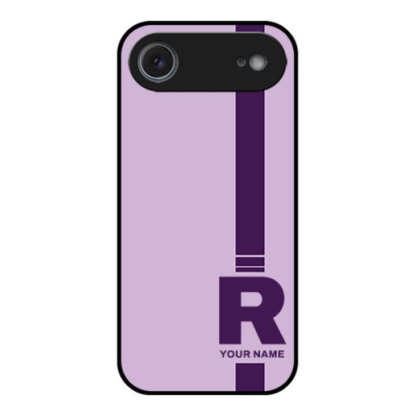 Apple iPhone 17 Air Custom Glass Phone Case - Simple Dual Tone Stripe With Name Design Apple iPhone 17 Air Custom Glass Phone Case - Simple Dual Tone Stripe With Name Design