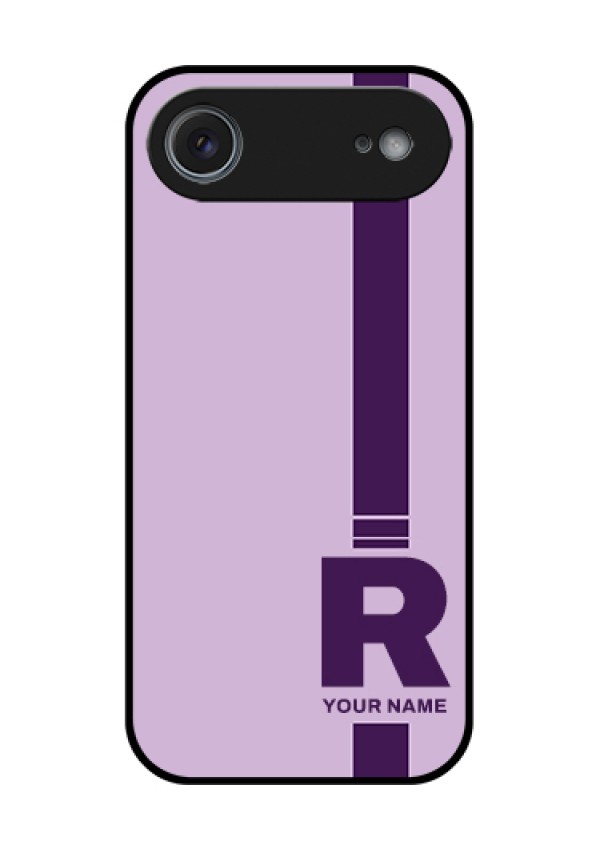 Apple iPhone 17 Air Custom Glass Phone Case - Simple Dual Tone Stripe With Name Design