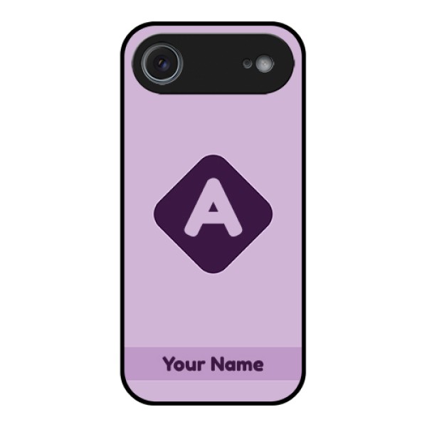 Apple iPhone 17 Air Custom Glass Phone Case - Custom Letter In Curved Badge Design Apple iPhone 17 Air Custom Glass Phone Case - Custom Letter In Curved Badge Design