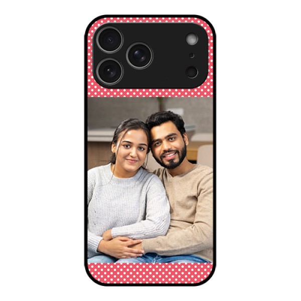 Apple iPhone 17 Pro Max Custom Glass Phone Case - White Dotted Design Apple iPhone 17 Pro Max Custom Glass Phone Case - White Dotted Design