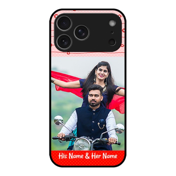 Apple iPhone 17 Pro Max Custom Glass Phone Case - Red Pattern Case Design Apple iPhone 17 Pro Max Custom Glass Phone Case - Red Pattern Case Design