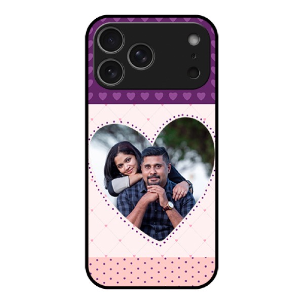 Apple iPhone 17 Pro Max Custom Glass Phone Case - Violet Love Dots Design