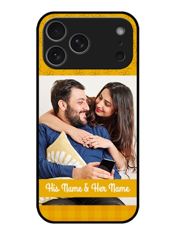 Custom Apple iPhone 17 Pro Max Custom Glass Phone Case - Yellow Floral Design