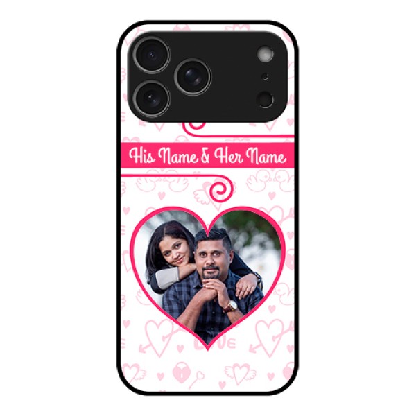 Apple iPhone 17 Pro Max Custom Glass Phone Case - Heart Shape Love Design