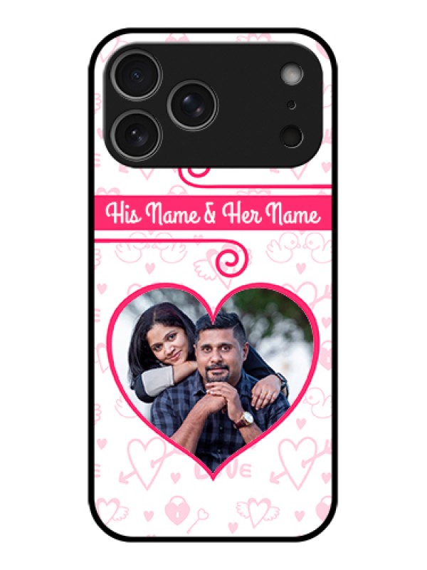 Custom Apple iPhone 17 Pro Max Custom Glass Phone Case - Heart Shape Love Design