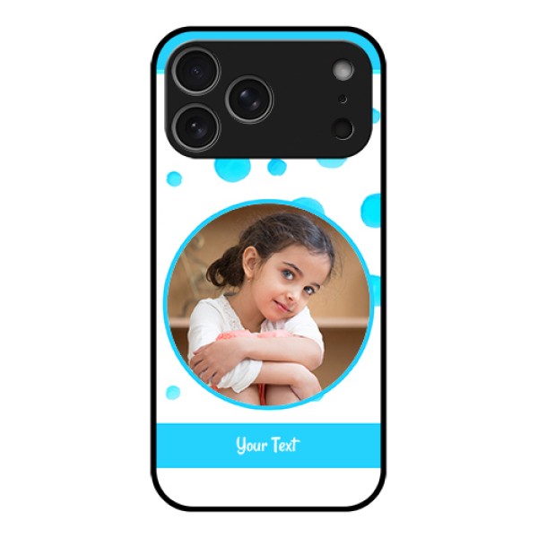 Apple iPhone 17 Pro Max Custom Glass Phone Case - Blue Bubbles Pattern Design Apple iPhone 17 Pro Max Custom Glass Phone Case - Blue Bubbles Pattern Design