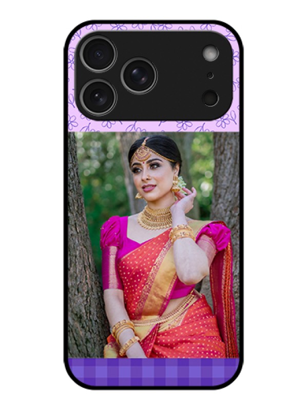 Custom Apple iPhone 17 Pro Max Custom Glass Phone Case - Purple Floral Design