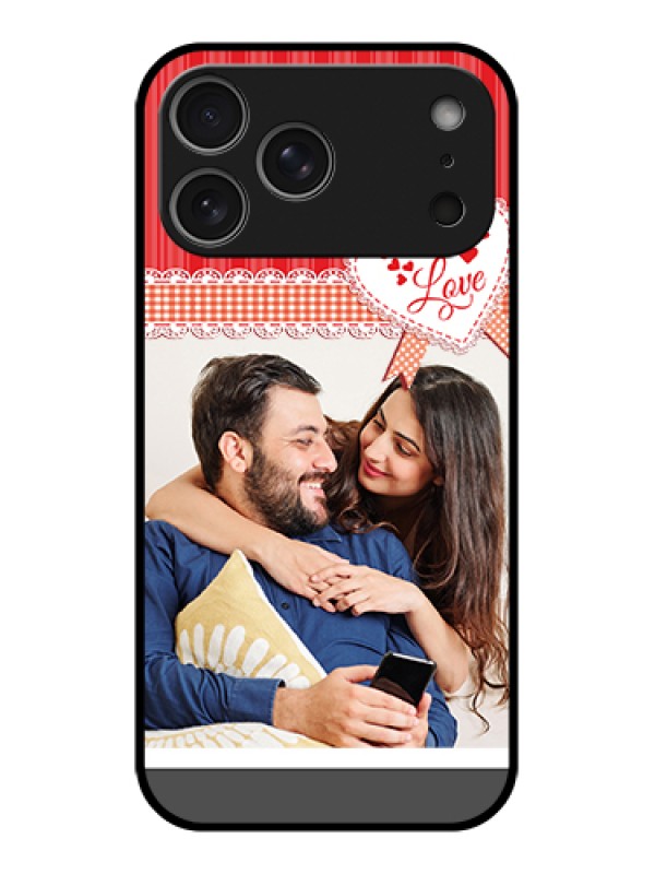 Custom Apple iPhone 17 Pro Max Custom Glass Phone Case - Red Love Pattern Design