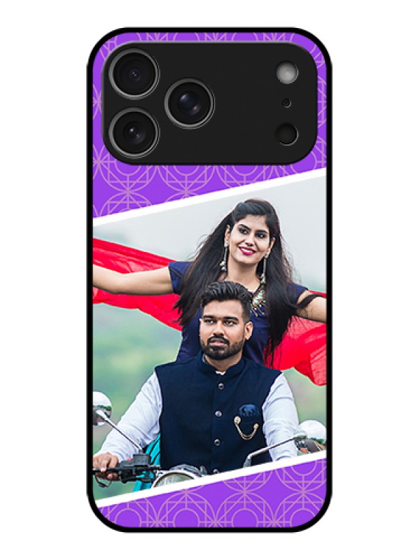 Custom Apple iPhone 17 Pro Max Custom Glass Phone Case - Violet Color Pattern Design