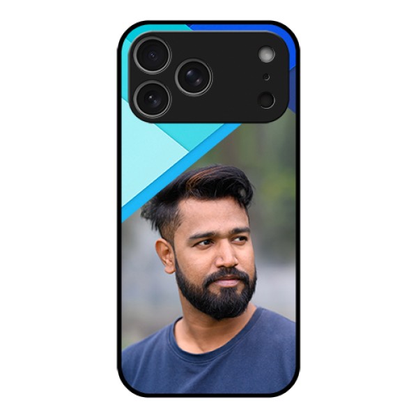 Apple iPhone 17 Pro Max Custom Glass Phone Case - Blue Pattern Design