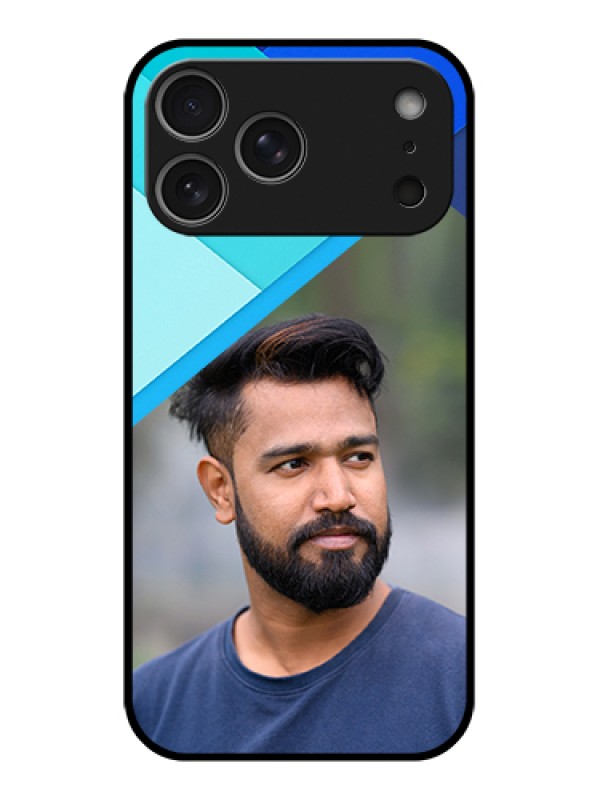 Custom Apple iPhone 17 Pro Max Custom Glass Phone Case - Blue Pattern Design