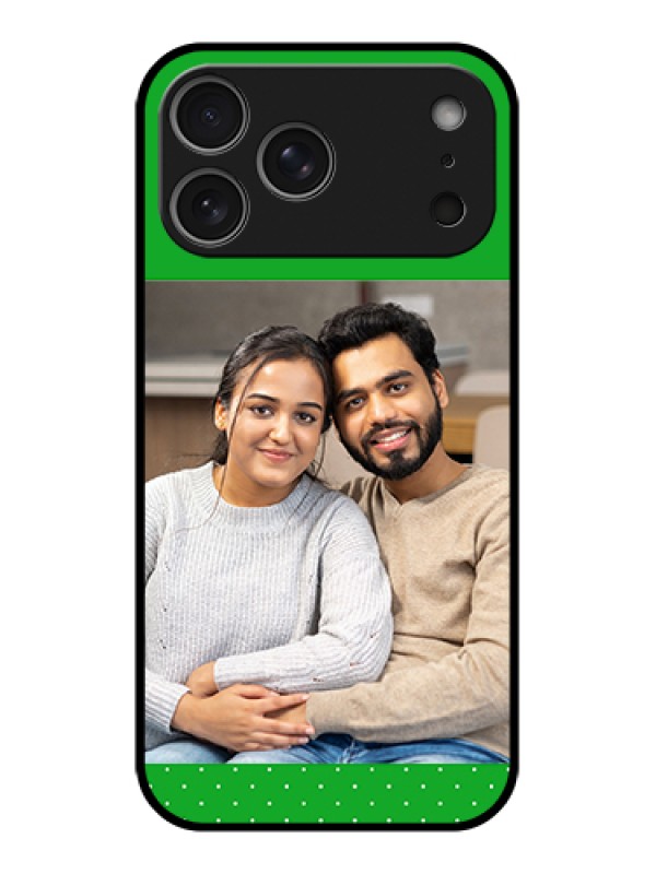 Custom Apple iPhone 17 Pro Max Custom Glass Phone Case - Green Pattern Design