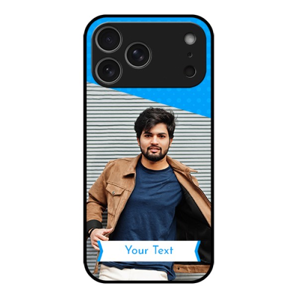 Apple iPhone 17 Pro Max Custom Glass Phone Case - Simple Blue Color Design