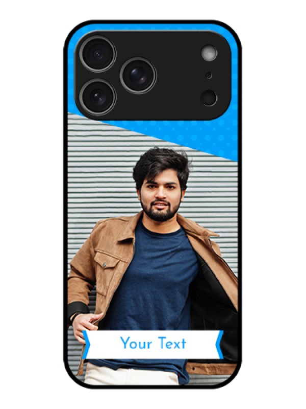 Custom Apple iPhone 17 Pro Max Custom Glass Phone Case - Simple Blue Color Design