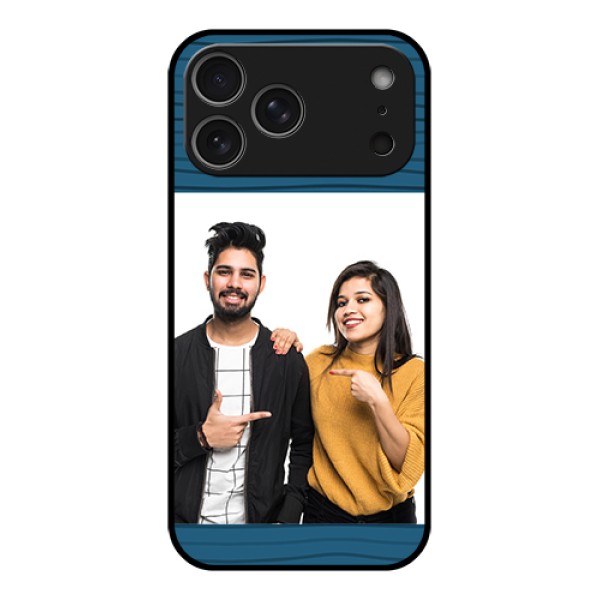 Apple iPhone 17 Pro Max Custom Glass Phone Case - Blue Pattern Cover Design Apple iPhone 17 Pro Max Custom Glass Phone Case - Blue Pattern Cover Design