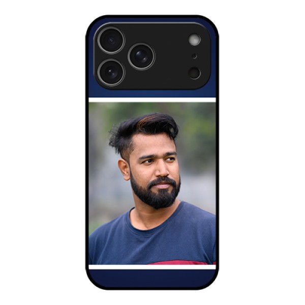 Apple iPhone 17 Pro Max Custom Glass Phone Case - Simple Royal Blue Design Apple iPhone 17 Pro Max Custom Glass Phone Case - Simple Royal Blue Design