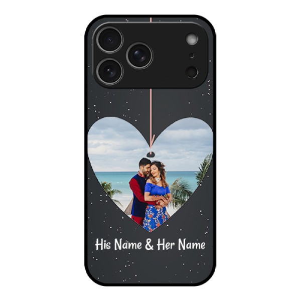 Apple iPhone 17 Pro Max Custom Glass Phone Case - Hanging Heart Design Apple iPhone 17 Pro Max Custom Glass Phone Case - Hanging Heart Design