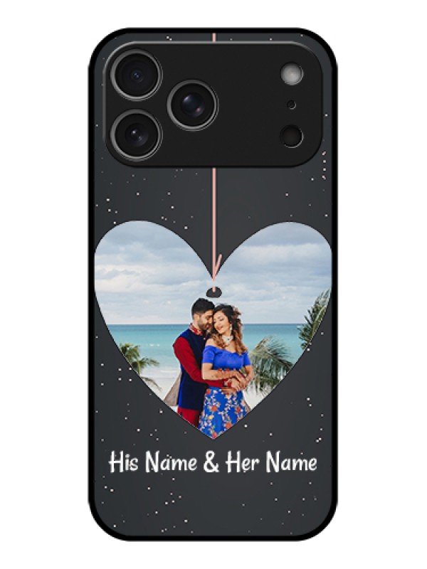 Custom Apple iPhone 17 Pro Max Custom Glass Phone Case - Hanging Heart Design