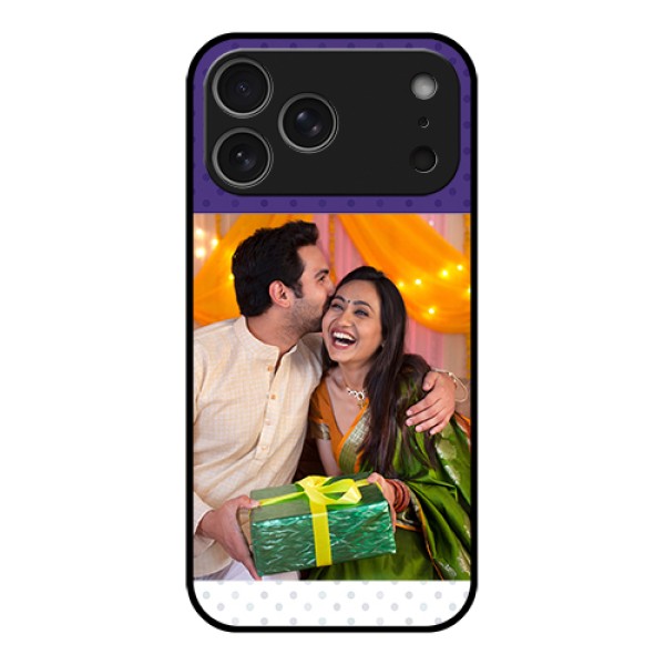 Apple iPhone 17 Pro Max Custom Glass Phone Case - Violet Colored Pattern Design Apple iPhone 17 Pro Max Custom Glass Phone Case - Violet Colored Pattern Design