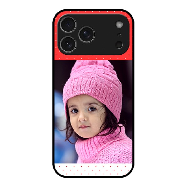 Apple iPhone 17 Pro Max Custom Glass Phone Case - Red Pattern Design