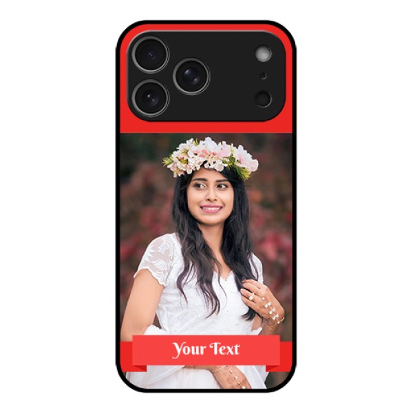 Apple iPhone 17 Pro Max Custom Glass Phone Case - Simple Red Color Design Apple iPhone 17 Pro Max Custom Glass Phone Case - Simple Red Color Design