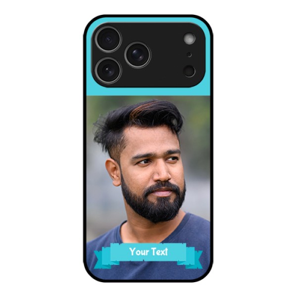 Apple iPhone 17 Pro Max Custom Glass Phone Case - Blue Color Design Apple iPhone 17 Pro Max Custom Glass Phone Case - Blue Color Design
