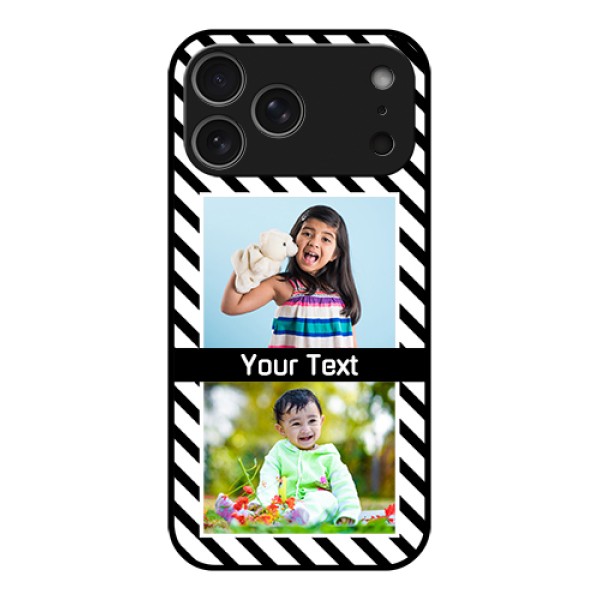 Apple iPhone 17 Pro Max Custom Glass Phone Case - Black And White Stripes Design Apple iPhone 17 Pro Max Custom Glass Phone Case - Black And White Stripes Design