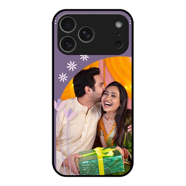 Apple iPhone 17 Pro Max Custom Glass Phone Case - Lavender Flowers Design