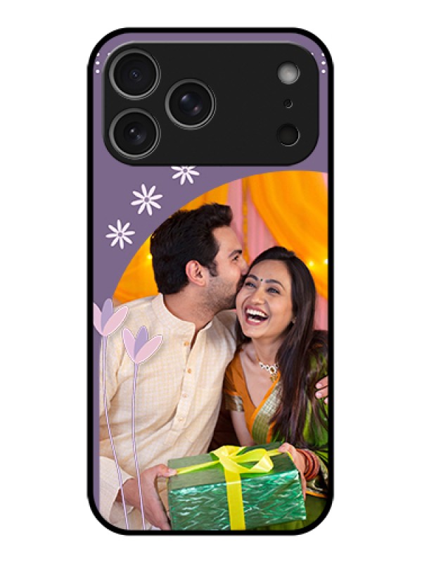 Custom Apple iPhone 17 Pro Max Custom Glass Phone Case - Lavender Flowers Design