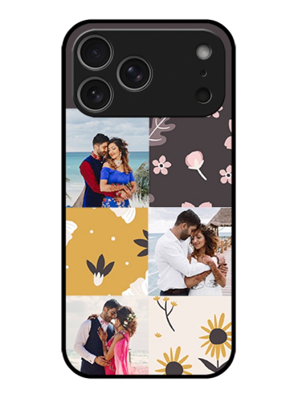 Custom Apple iPhone 17 Pro Max Custom Glass Phone Case - 3 Images With Floral Design