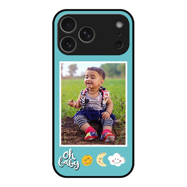 Apple iPhone 17 Pro Max Custom Glass Phone Case - Smiley Kids Stars Design Apple iPhone 17 Pro Max Custom Glass Phone Case - Smiley Kids Stars Design