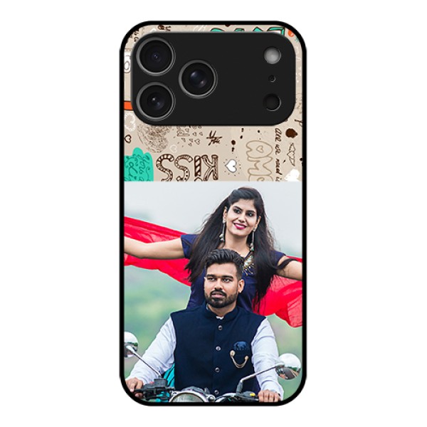 Apple iPhone 17 Pro Max Custom Glass Phone Case - Love Doodle Pattern
