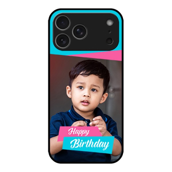 Apple iPhone 17 Pro Max Custom Glass Phone Case - Image Holder With 2 Color Design Apple iPhone 17 Pro Max Custom Glass Phone Case - Image Holder With 2 Color Design