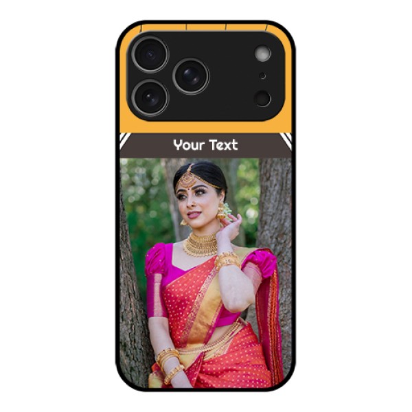 Apple iPhone 17 Pro Max Custom Glass Phone Case - With Family Picture And Icons