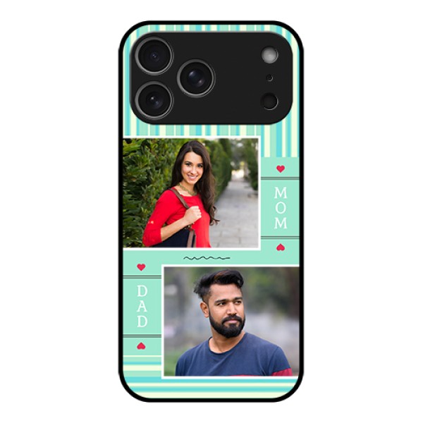 Apple iPhone 17 Pro Max Custom Glass Phone Case - Mom & Dad Pic Design