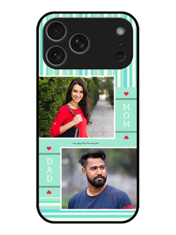 Custom Apple iPhone 17 Pro Max Custom Glass Phone Case - Mom & Dad Pic Design