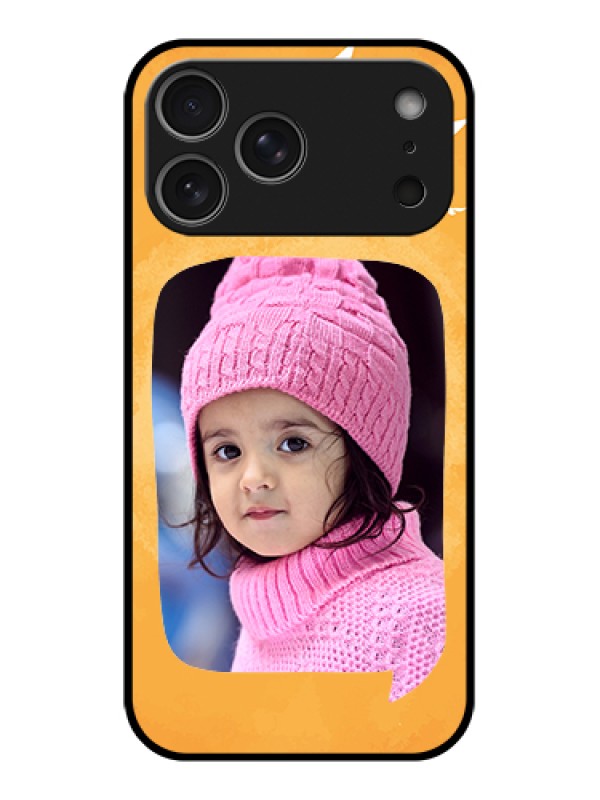 Custom Apple iPhone 17 Pro Max Custom Glass Phone Case - Water Color Design With Bird Icons