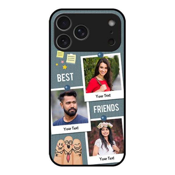 Apple iPhone 17 Pro Max Custom Glass Phone Case - Sticky Frames And Friendship Design Apple iPhone 17 Pro Max Custom Glass Phone Case - Sticky Frames And Friendship Design