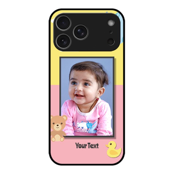 Apple iPhone 17 Pro Max Custom Glass Phone Case - Kids 2 Color Design