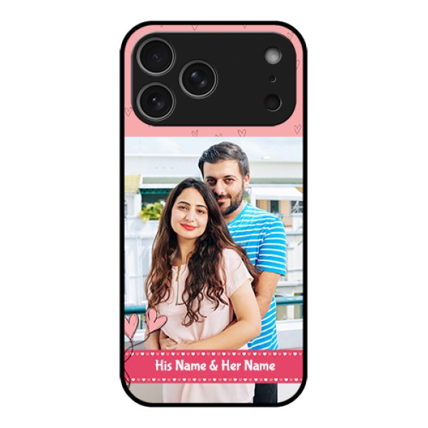 Apple iPhone 17 Pro Max Custom Glass Phone Case - Love Design Peach Color