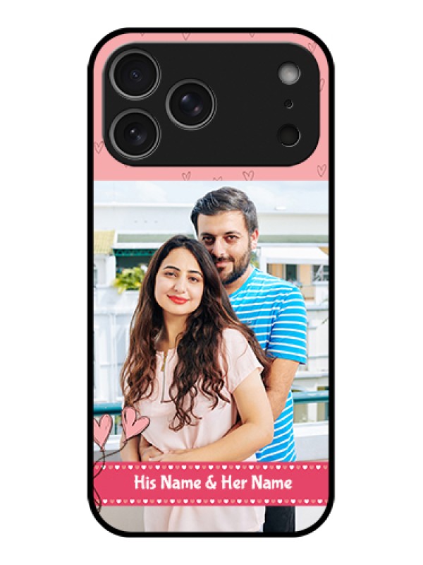 Custom Apple iPhone 17 Pro Max Custom Glass Phone Case - Love Design Peach Color