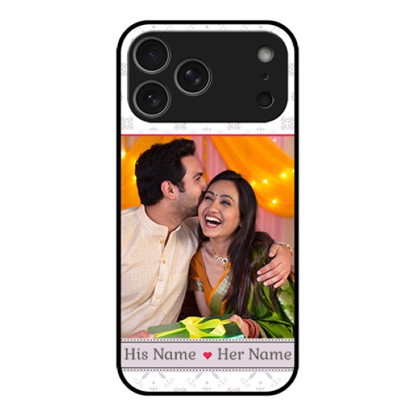 Apple iPhone 17 Pro Max Custom Glass Phone Case - With Photo And Ethnic Design Apple iPhone 17 Pro Max Custom Glass Phone Case - With Photo And Ethnic Design