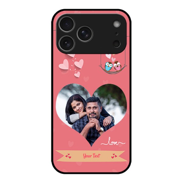 Apple iPhone 17 Pro Max Custom Glass Phone Case - Peach Color Love Design