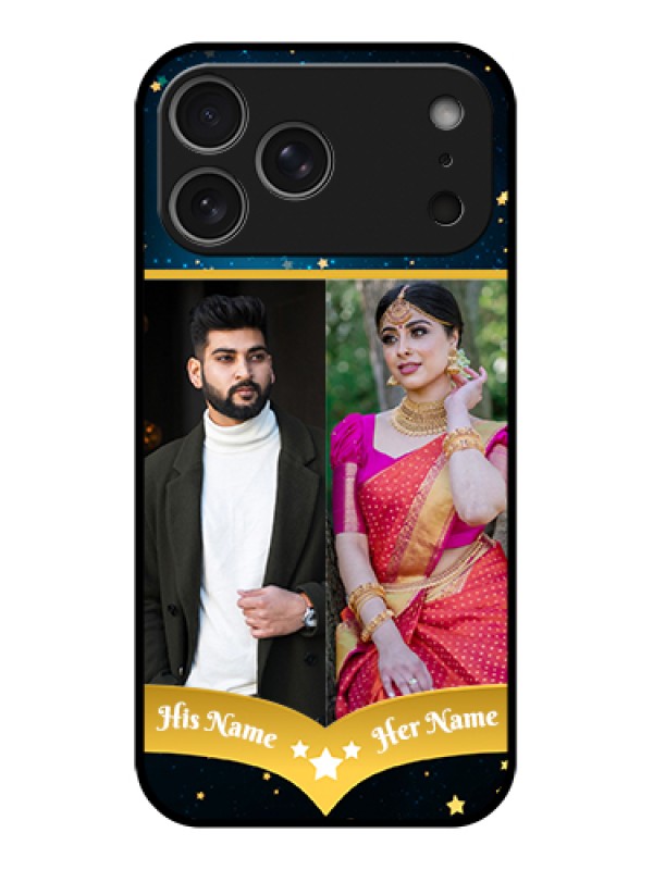 Custom Apple iPhone 17 Pro Max Custom Glass Phone Case - Galaxy Stars Backdrop Design