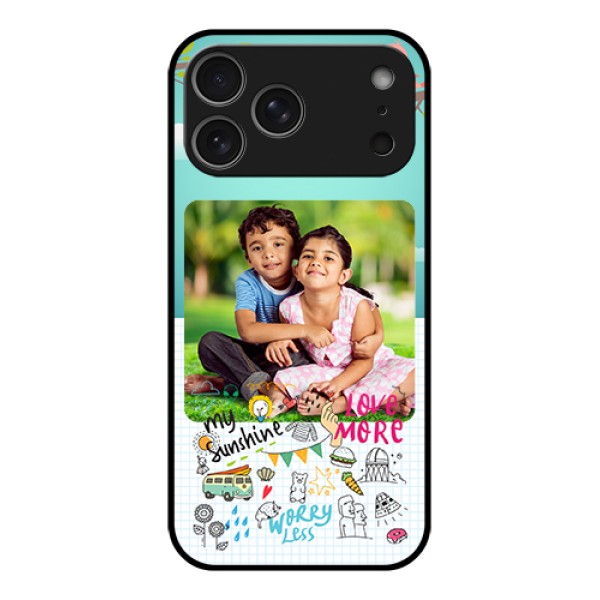 Apple iPhone 17 Pro Max Custom Glass Phone Case - Doodle Love Design