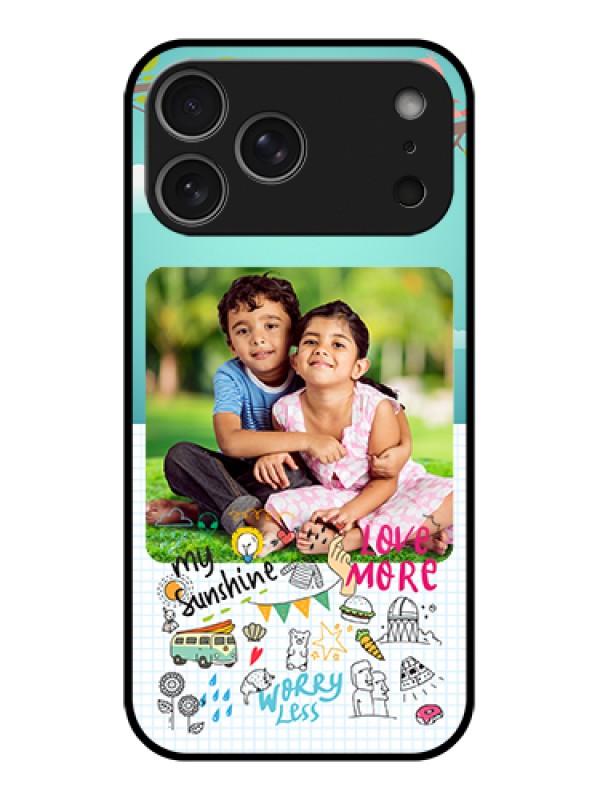 Custom Apple iPhone 17 Pro Max Custom Glass Phone Case - Doodle Love Design