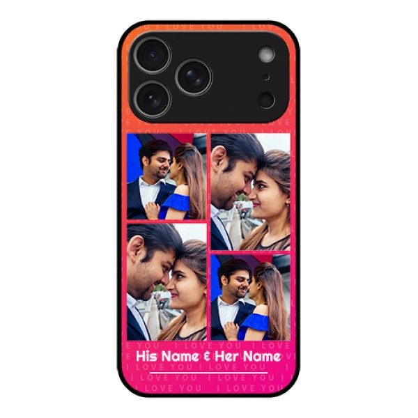 Apple iPhone 17 Pro Max Custom Glass Phone Case - I Love You Pink Design